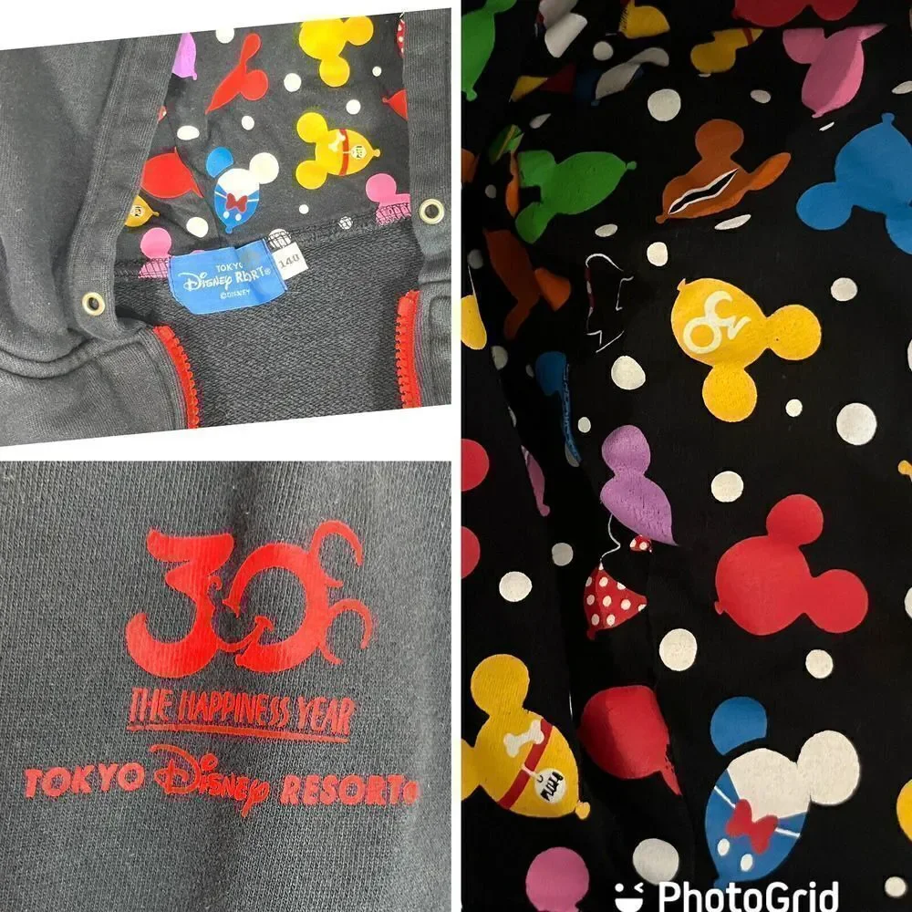 Tokyo‎ Resort Disney Hooded Sweatshirt 30th Anniversary Balloon Size 140 10-12Y